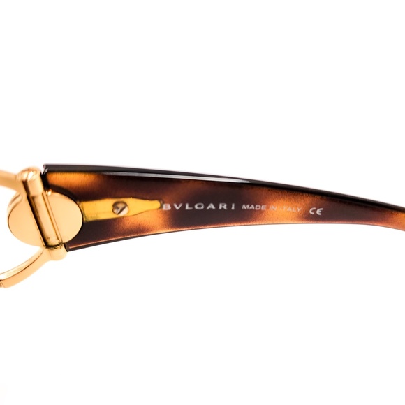 Bvlgari B.Zero Brown Tortoise Gold Logo Designer Sunglasses with case - Picture 5 of 9